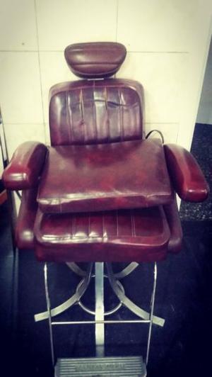 Sillon barberia cuero reclinable