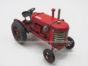 Tractor De Chapa Metal Miniatura Rural Decoración