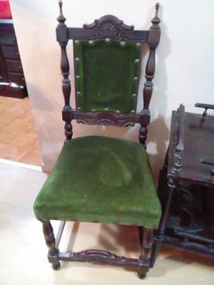 2 sillas antiguas talladas de estilo precio x todo
