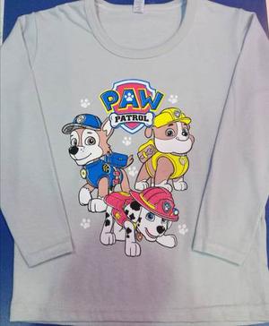 Remera Manga Larga Estampada Para Varón