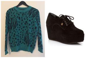 SWEATER NUCLEO Talle Unico y ZAPATOS LADY STORK GAMUZA Talle