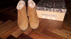 Zapatos gamuzados Manuela Lopez. TALLE 37