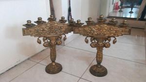 Candelabros bronce 5 Velas