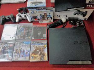 Play 3 +2 Joystick+kit Move+6 Juegos Orig Full Permuto