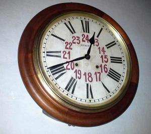 Antiguo Reloj De Pared Ansonia Usa Tipo Estacion Funciona