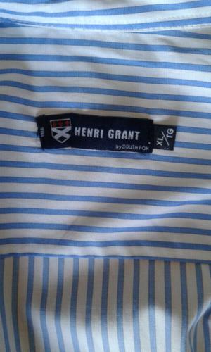 Camisa a rayas azul y blanco, Henri Grant. (1 puesta)