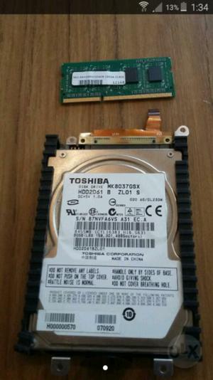 Memoria RAM 2gb disco SATA 80 gb