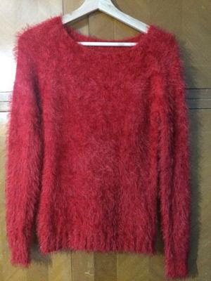 Sweater rojo talle M lana pelo de mono