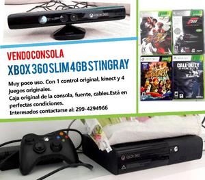 Xbox 360 Slim 4gb Stingray + Kinect