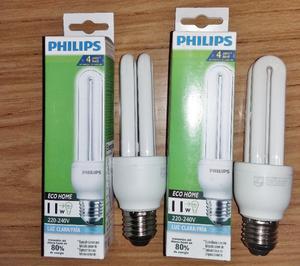 Lámparas (2) Philips bajo consumo luz fría 11W.