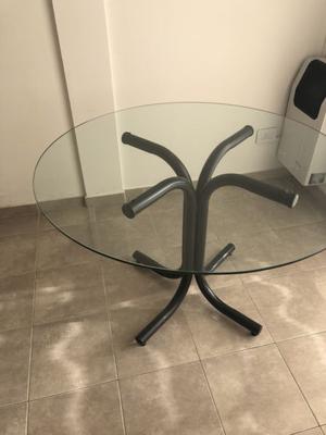 Mesa de Vidrio con patas negras 120 cm