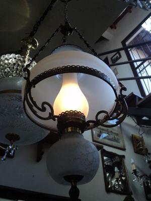Antigua lámpara Quinque bronce. Antigua Saudade
