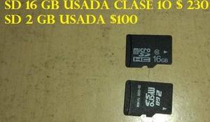 MEMORIAS MICRO SD 16 GB Y 2 GB POCO USO ANDANDO BIEN