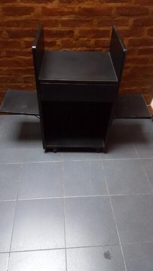 Mesa para equipo de audio de melamina negra