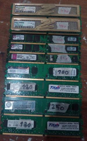 memorias ram DDR2 de 1 y 2Gb