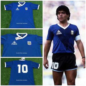 Camiseta Sel. Argentina Maradona Mundial México  Azul