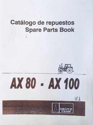 Manual de repuestos tractor Deutz AX80 AX100