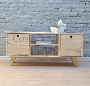 Mesa Mueble Rack Tv Lcd Retro Nordico Escandinavo Madera