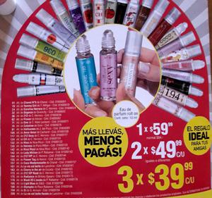 Oferta 3 x $40 perfumes femeninos roll-on