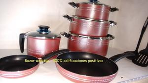 SETS DE OLLAS ACERO INOX TRIPLE FONDO 12 PZAS!!! ENVIO