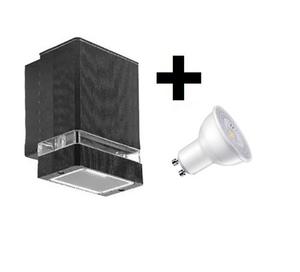 Aplique Difusor Pared Exterior Aluminio Gu10 Apto + Led