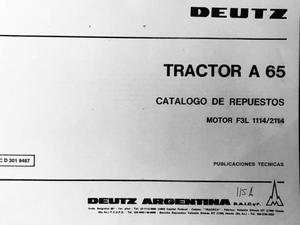 Manual de repuestos tractor Deutz A65