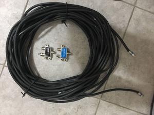 Cable Coaxial con dos adaptadores y alambre con agarraderas