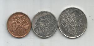 M  Nueva Zelanda Lote De 3 Monedas
