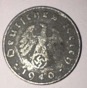 Moneda -alemania Reich- B !! 10 Rpf- Esvastica -tesoros