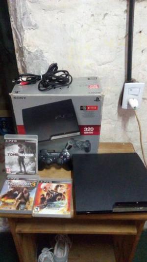 Ps3 slim,en caja,320gb con un joystick