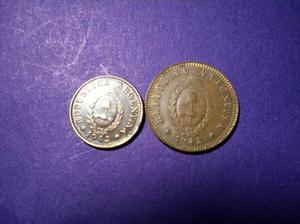 S&v Monedas Argentina De Cobre Set De 1 Y 2 Centavos 