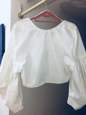 ZARA Blusa remera top blanca de Zara TRF con mangas tipo