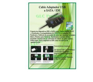 Cable Adaptador Usb A Sata Ide Con Luz Y Fuente