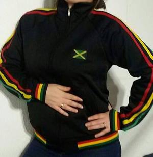 Campera Deportiva Jamaica Reggae Negra Unisex