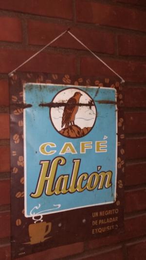 Cartel antiguo cafe Halcon