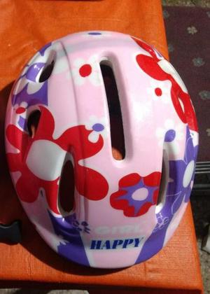 Casco de bicicleta para nena con juegos de rodilleras