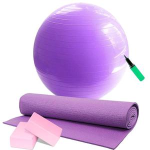 Kit Yoga Pelota Esferodinamia + Ladrillos + Colchoneta Mat