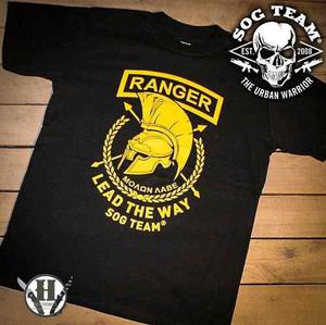 Remera Tactica Negra Ranger Spartan Sog Team Todos Talles
