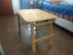 Mesita de Madera Plegable y Banco Plegable