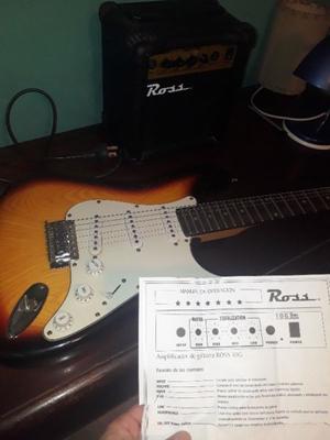 Guitarra eléctrica + ampli de 10ws marca Ross