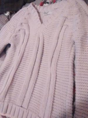 Pulover sweater tejido grueso Gris