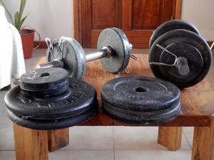 2 mancuernas mas 35 kg en discos