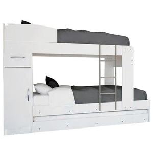 Cama Cucheta Triple Mosconi Blanca 233x88x155 Cm.