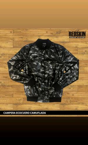 Campera ecocuero camuflada