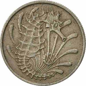 Moneda - Singapur  Cent - Caballito Mar -tesoros
