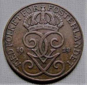 Moneda - Suecia -  Ore - Km  - Subasta -tesoros