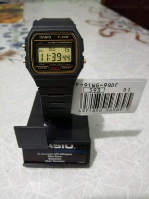 Reloj Casio F91w Dorado, Original