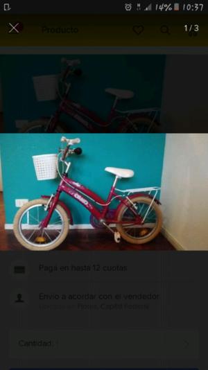 Vendo Bicicleta de nena "Regalo ideal para el dia del niño"