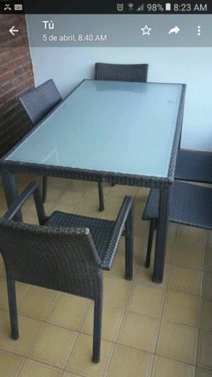 Juego de comedor simil Ratan