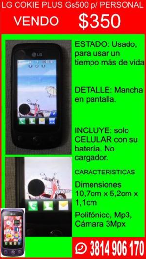 LG COKIE PLUS500 USADO P/PERSONAL CON MANCHA EN PANTALLA